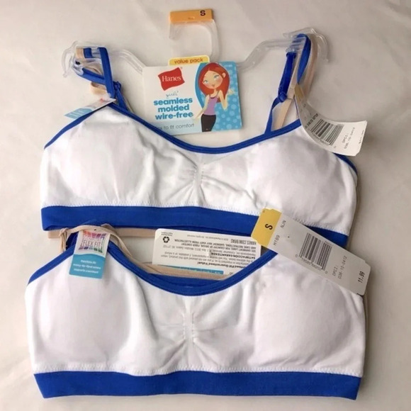 NWT (4)Hanes Seamless Molded Wire-Free Bras Size S - Picture 1 of 4